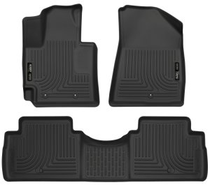 Kia Soul Floor Liners - Front + Rear - Husky Liners - Weatherbeater - Black - 2016
